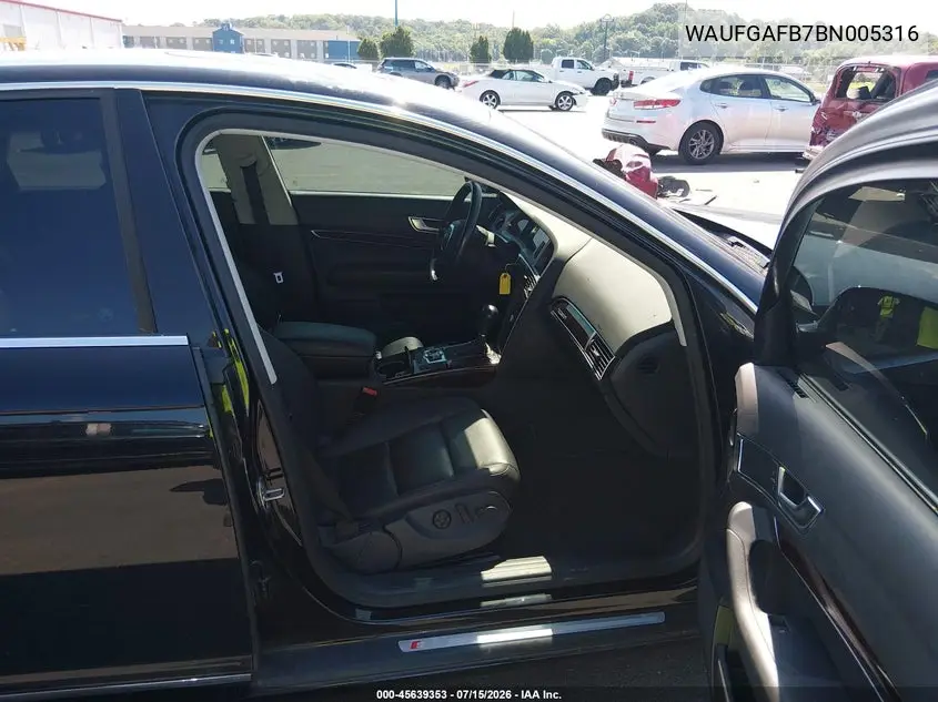 2011 Audi A6 3.0 Premium VIN: WAUFGAFB7BN005316 Lot: 45639353