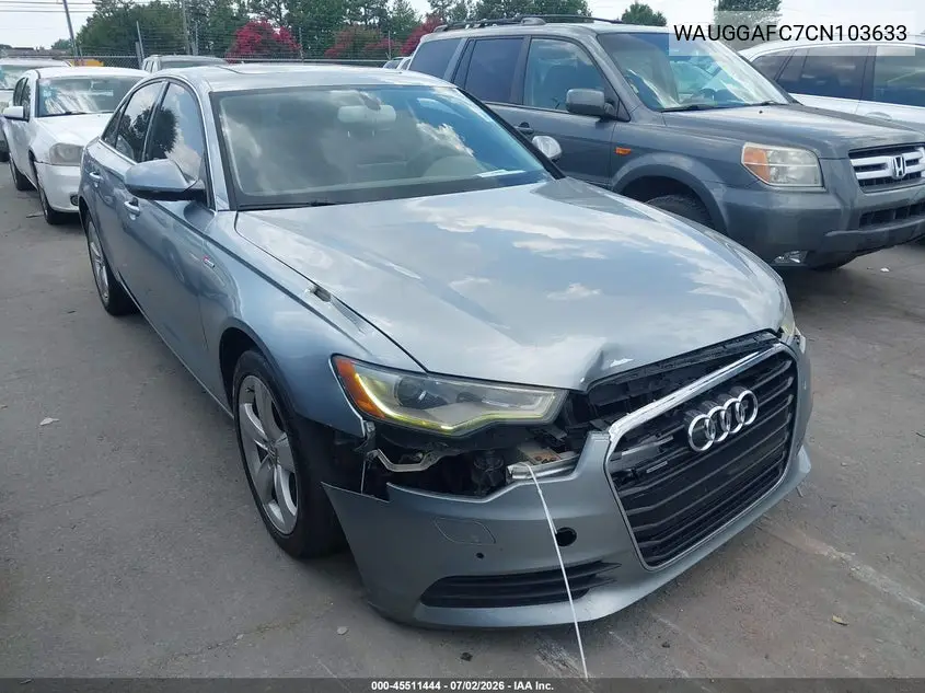 2012 Audi A6 3.0T Premium Plus VIN: WAUGGAFC7CN103633 Lot: 45511444