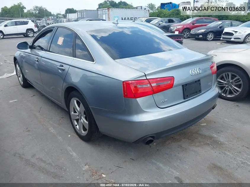 2012 Audi A6 3.0T Premium Plus VIN: WAUGGAFC7CN103633 Lot: 45511444