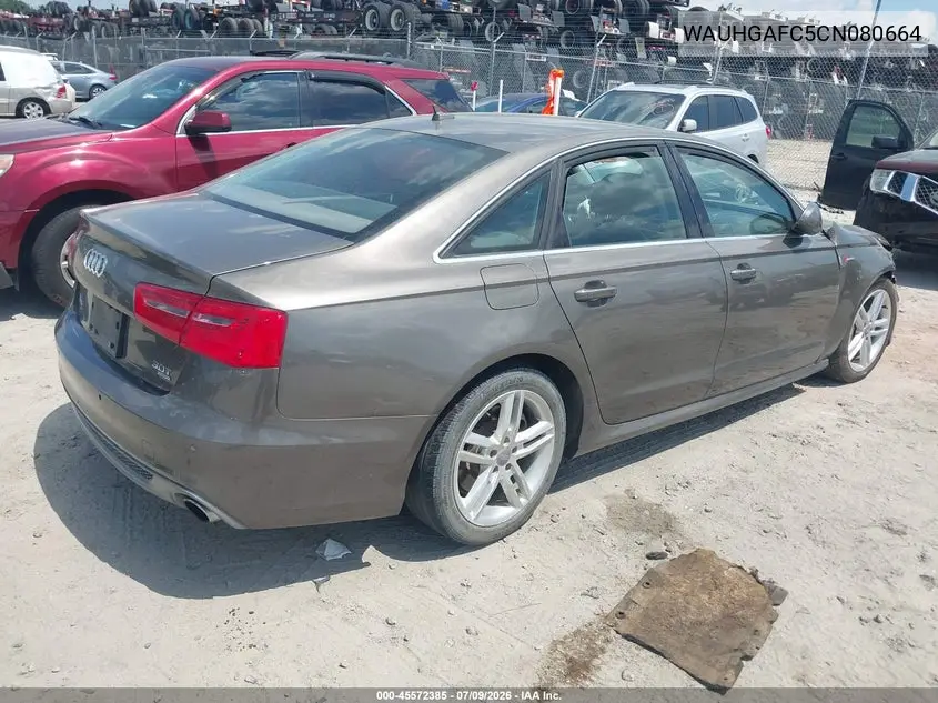 2012 Audi A6 3.0T Prestige VIN: WAUHGAFC5CN080664 Lot: 45572385