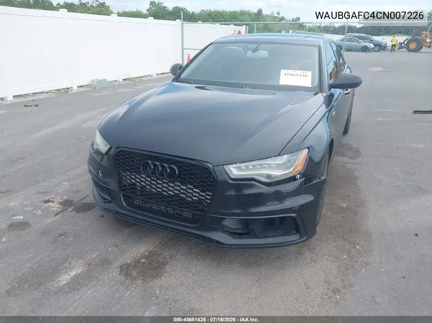 2012 Audi A6 3.0 Premium VIN: WAUBGAFC4CN007226 Lot: 45661426