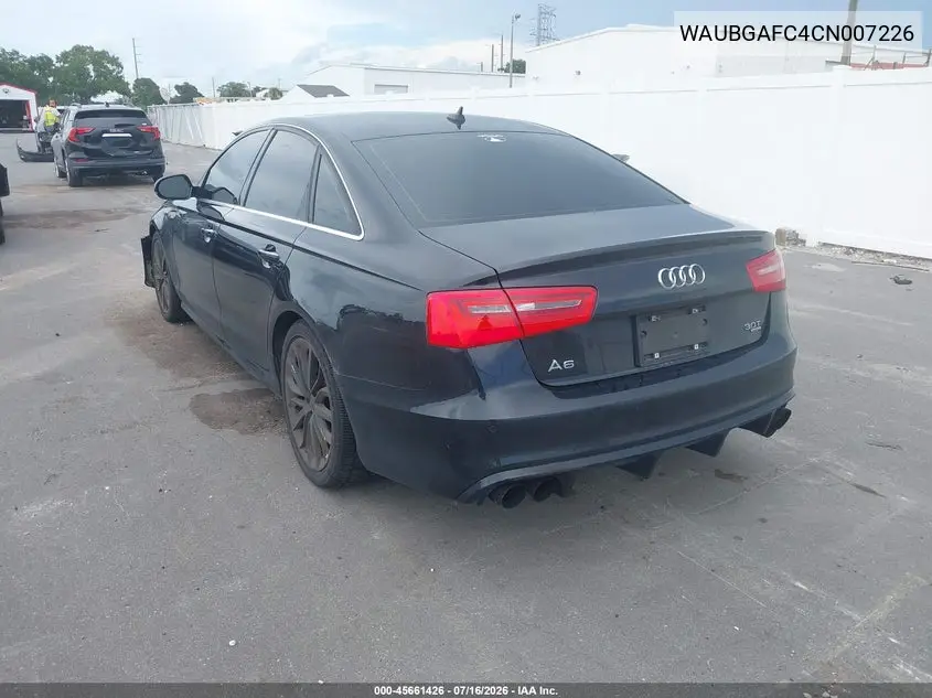 2012 Audi A6 3.0 Premium VIN: WAUBGAFC4CN007226 Lot: 45661426