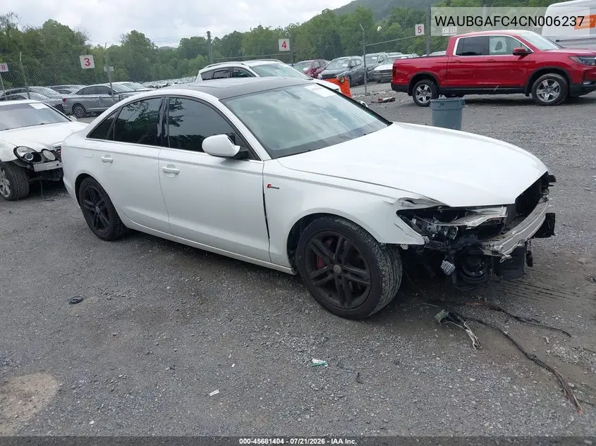 2012 Audi A6 3.0T Premium Plus VIN: WAUBGAFC4CN006237 Lot: 45681404