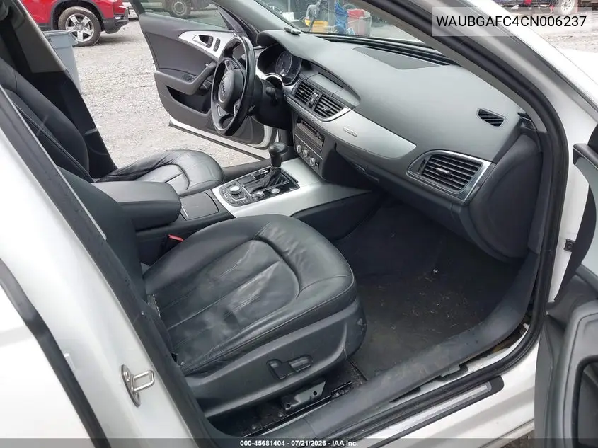2012 Audi A6 3.0T Premium Plus VIN: WAUBGAFC4CN006237 Lot: 45681404