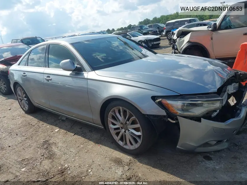 2013 Audi A6 2.0T Premium VIN: WAUGFAFC2DN010653 Lot: 45553792