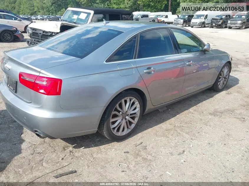 2013 Audi A6 2.0T Premium VIN: WAUGFAFC2DN010653 Lot: 45553792
