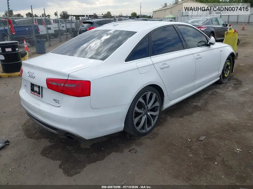 2013 Audi A6 3.0T Premium VIN: WAUHGAFC4DN007416 Lot: 45578298