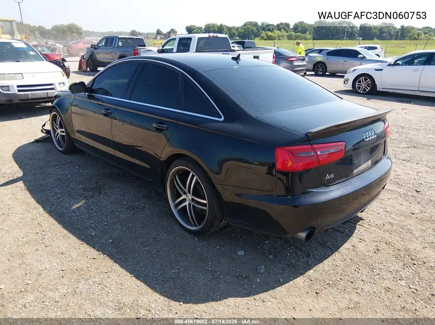 2013 Audi A6 2.0T Premium VIN: WAUGFAFC3DN060753 Lot: 45619662