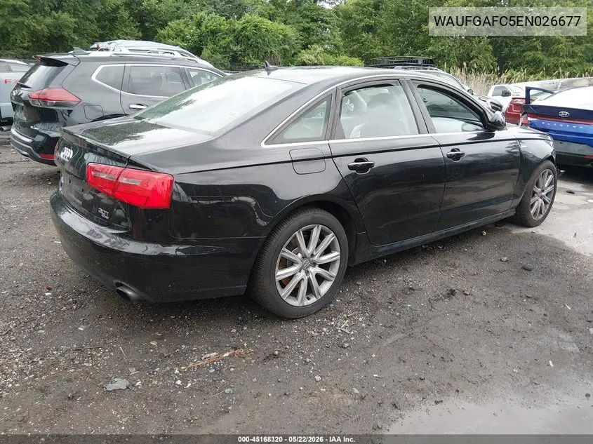 2014 Audi A6 3.0T Premium Plus VIN: WAUFGAFC5EN026677 Lot: 45168320