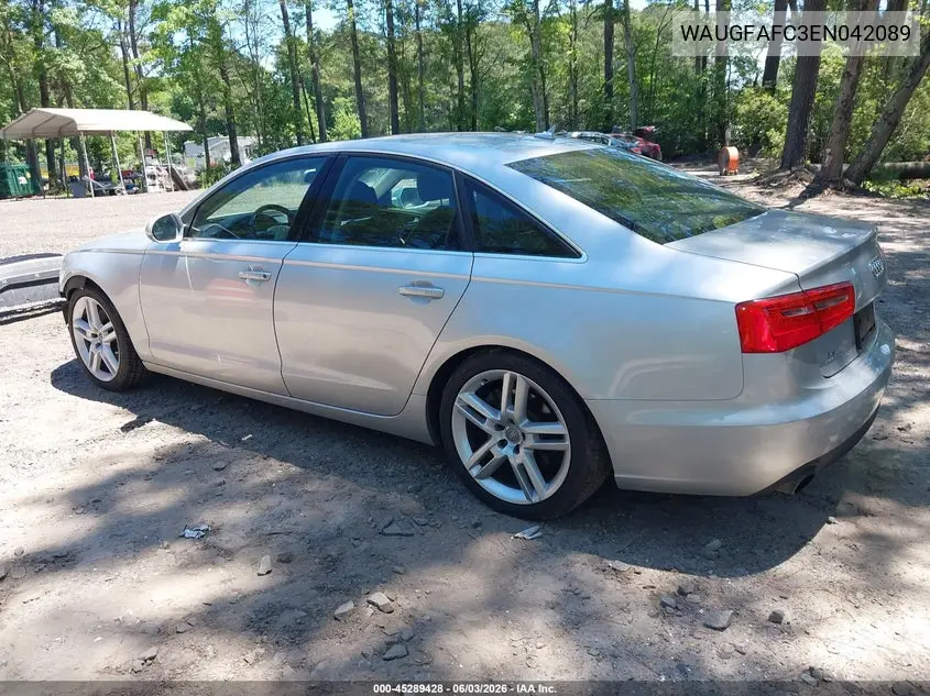 2014 Audi A6 2.0T Premium VIN: WAUGFAFC3EN042089 Lot: 45289428
