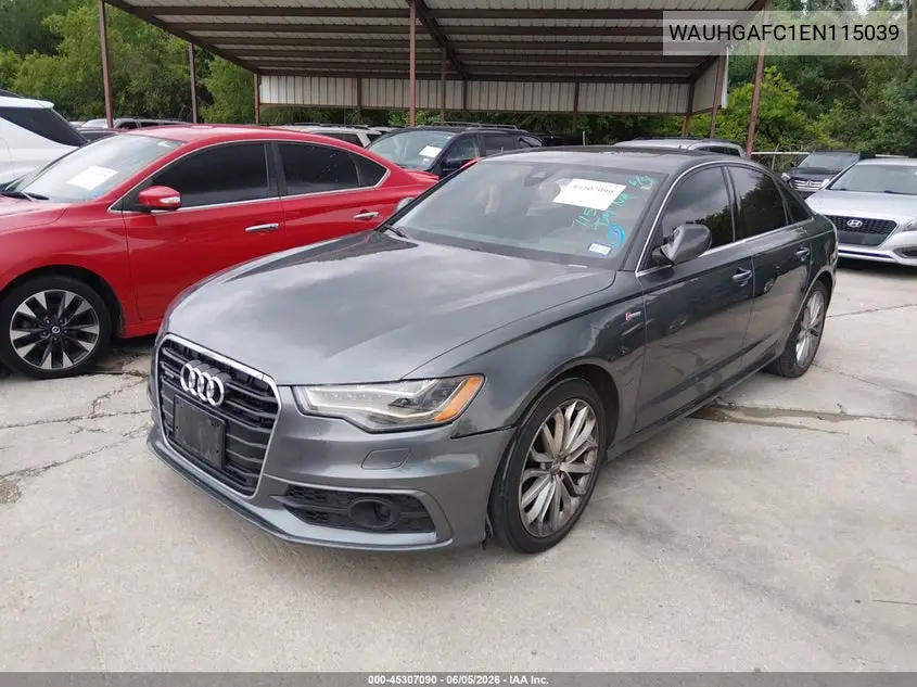 2014 Audi A6 3.0T Premium Plus VIN: WAUHGAFC1EN115039 Lot: 45307090