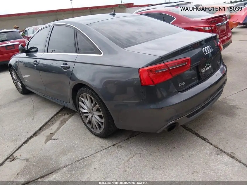 2014 Audi A6 3.0T Premium Plus VIN: WAUHGAFC1EN115039 Lot: 45307090