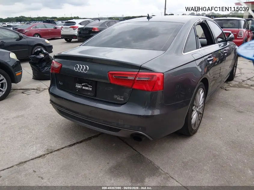 2014 Audi A6 3.0T Premium Plus VIN: WAUHGAFC1EN115039 Lot: 45307090