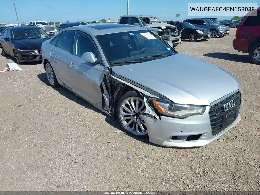 2014 Audi A6 2.0T Premium VIN: WAUGFAFC4EN153038 Lot: 45543448