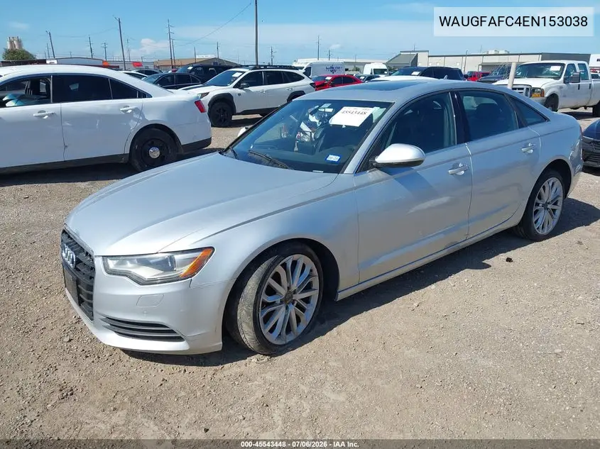 2014 Audi A6 2.0T Premium VIN: WAUGFAFC4EN153038 Lot: 45543448