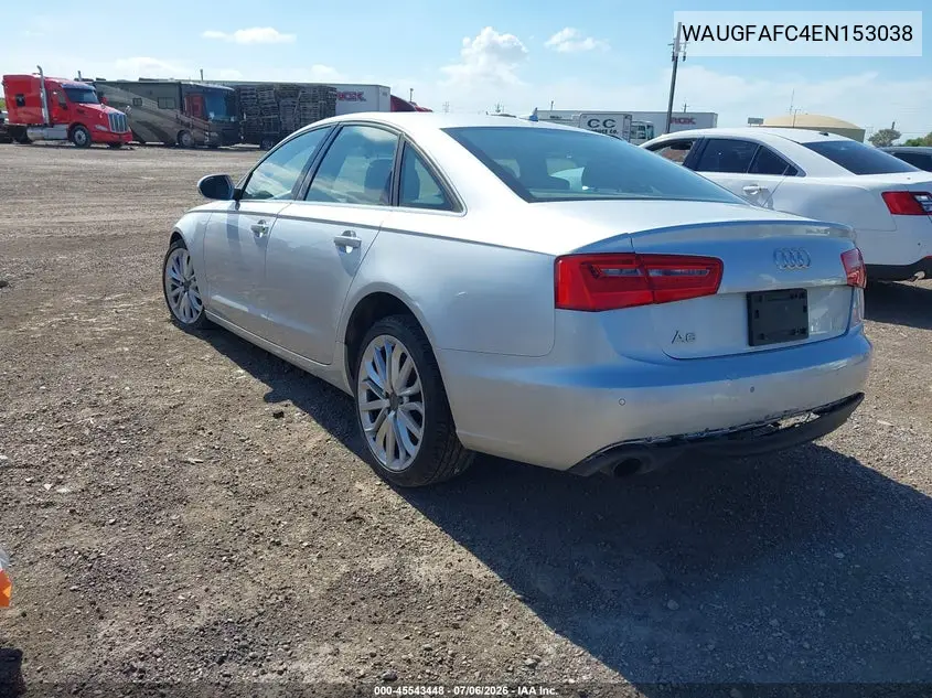 2014 Audi A6 2.0T Premium VIN: WAUGFAFC4EN153038 Lot: 45543448