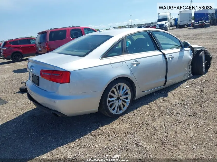2014 Audi A6 2.0T Premium VIN: WAUGFAFC4EN153038 Lot: 45543448