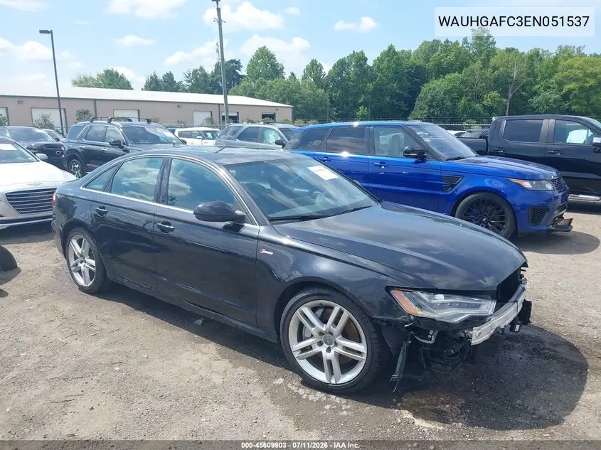 2014 Audi A6 3.0T Premium Plus VIN: WAUHGAFC3EN051537 Lot: 45609903