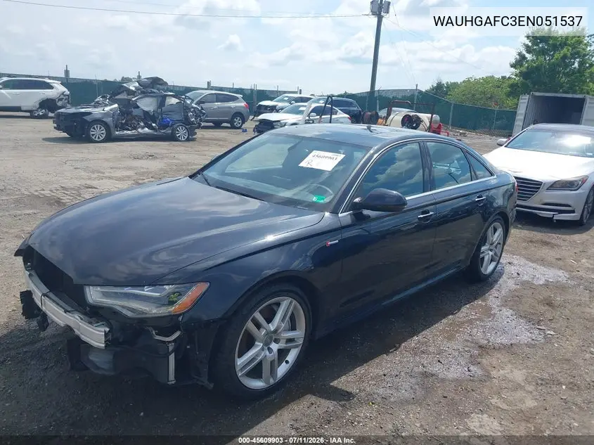 2014 Audi A6 3.0T Premium Plus VIN: WAUHGAFC3EN051537 Lot: 45609903