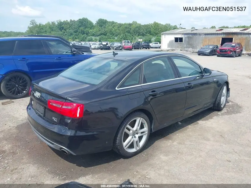2014 Audi A6 3.0T Premium Plus VIN: WAUHGAFC3EN051537 Lot: 45609903