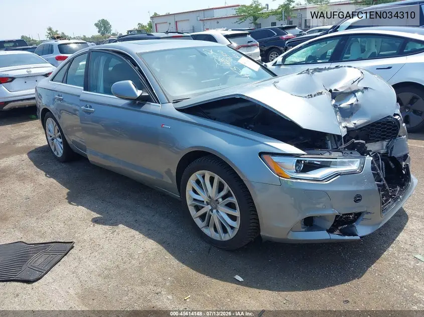 2014 Audi A6 3.0T Premium Plus VIN: WAUFGAFC1EN034310 Lot: 45614148