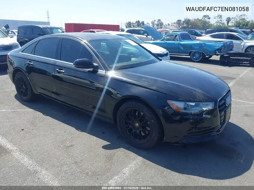 2014 Audi A6 2.0T Premium VIN: WAUDFAFC7EN081058 Lot: 45652994