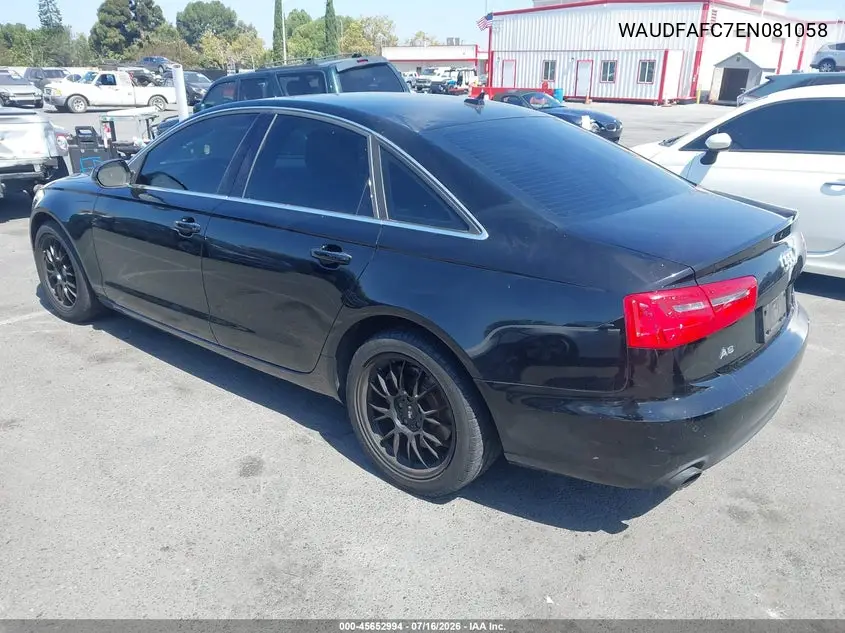 2014 Audi A6 2.0T Premium VIN: WAUDFAFC7EN081058 Lot: 45652994