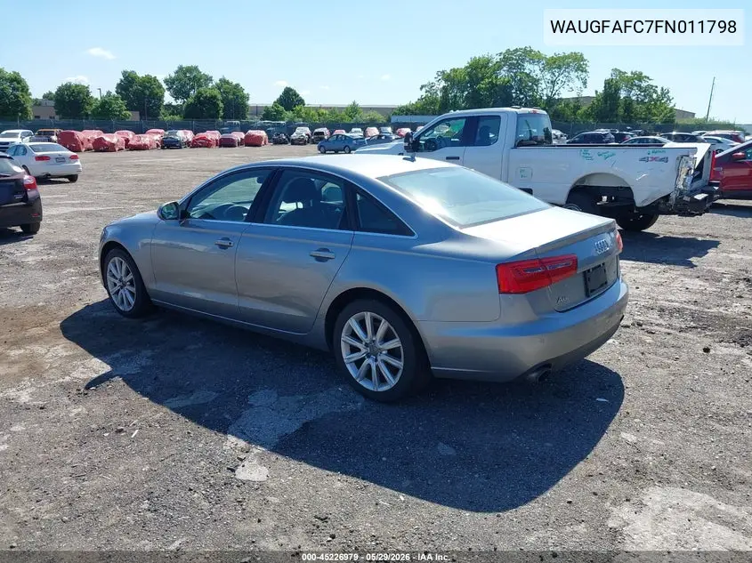 2015 Audi A6 2.0T Premium VIN: WAUGFAFC7FN011798 Lot: 45226979