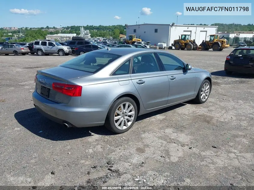2015 Audi A6 2.0T Premium VIN: WAUGFAFC7FN011798 Lot: 45226979