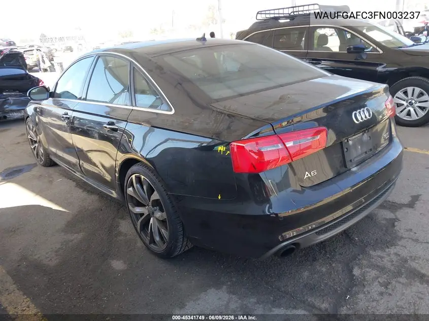 2015 Audi A6 3.0T Premium Plus VIN: WAUFGAFC3FN003237 Lot: 45341749
