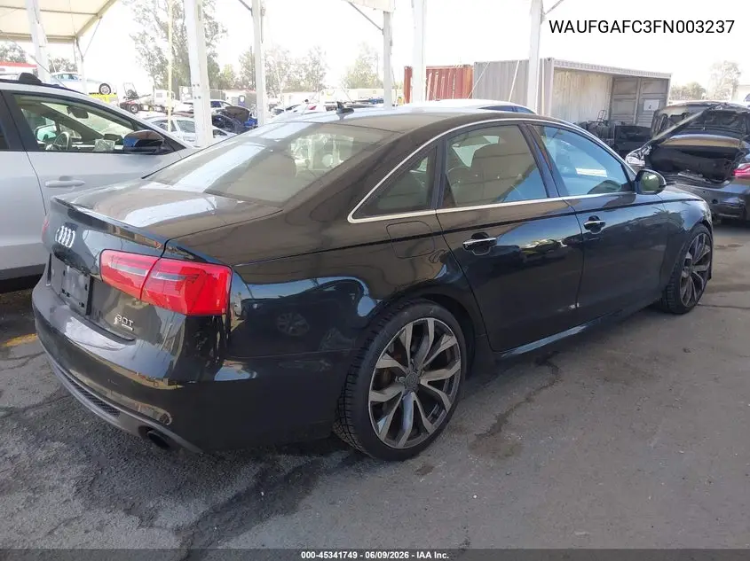 2015 Audi A6 3.0T Premium Plus VIN: WAUFGAFC3FN003237 Lot: 45341749