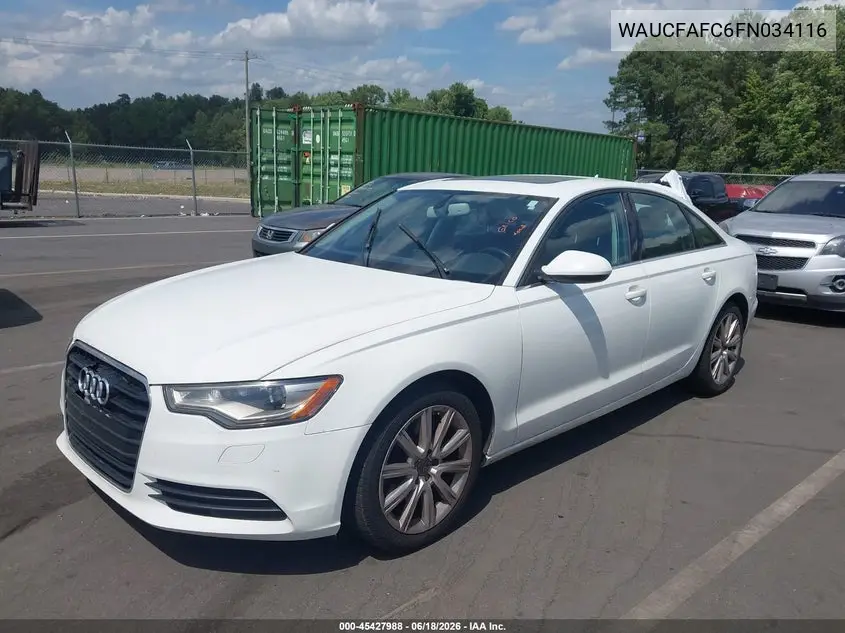 2015 Audi A6 2.0T Premium VIN: WAUCFAFC6FN034116 Lot: 45427988