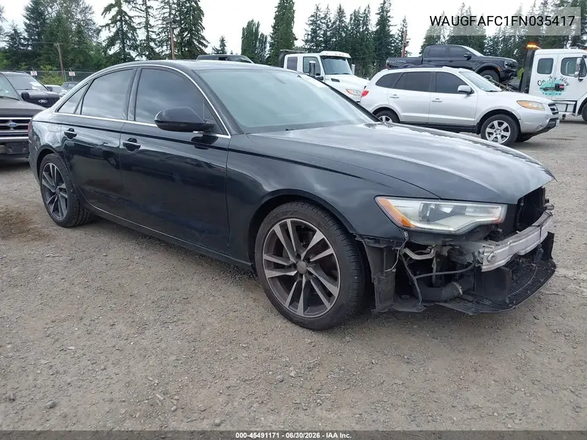 2015 Audi A6 2.0T Premium VIN: WAUGFAFC1FN035417 Lot: 45491171