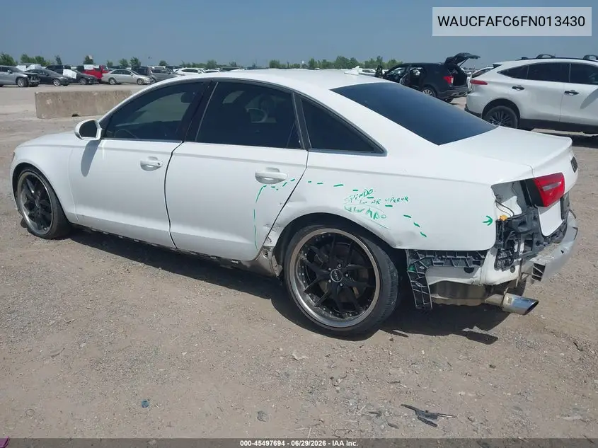 2015 Audi A6 2.0T Premium VIN: WAUCFAFC6FN013430 Lot: 45497694