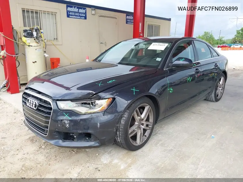 2015 Audi A6 2.0T Premium VIN: WAUDFAFC7FN026899 Lot: 45539059