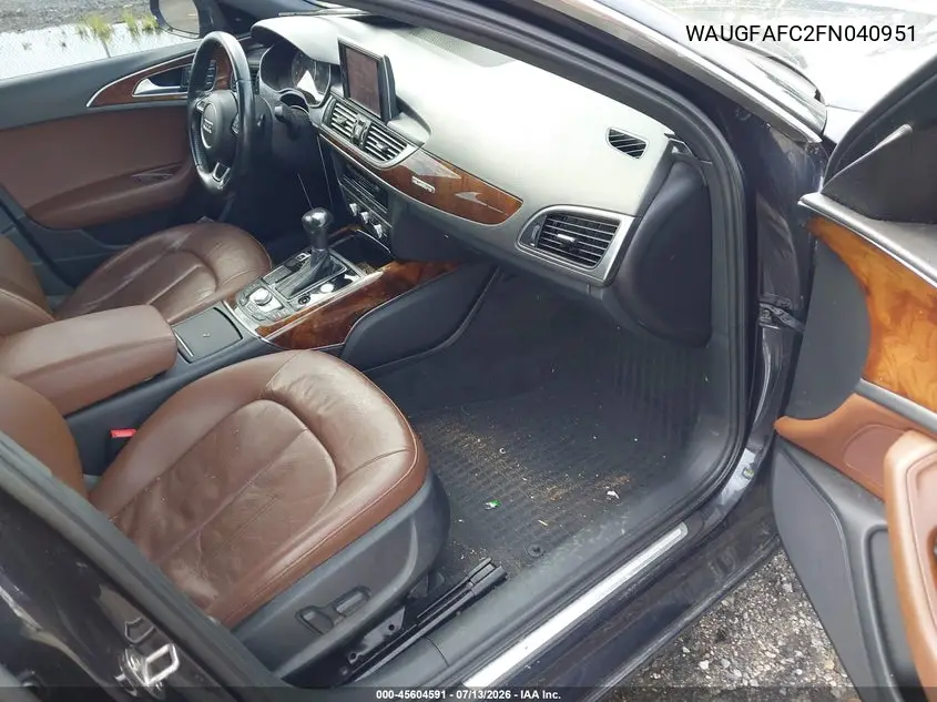 2015 Audi A6 2.0T Premium VIN: WAUGFAFC2FN040951 Lot: 45604591