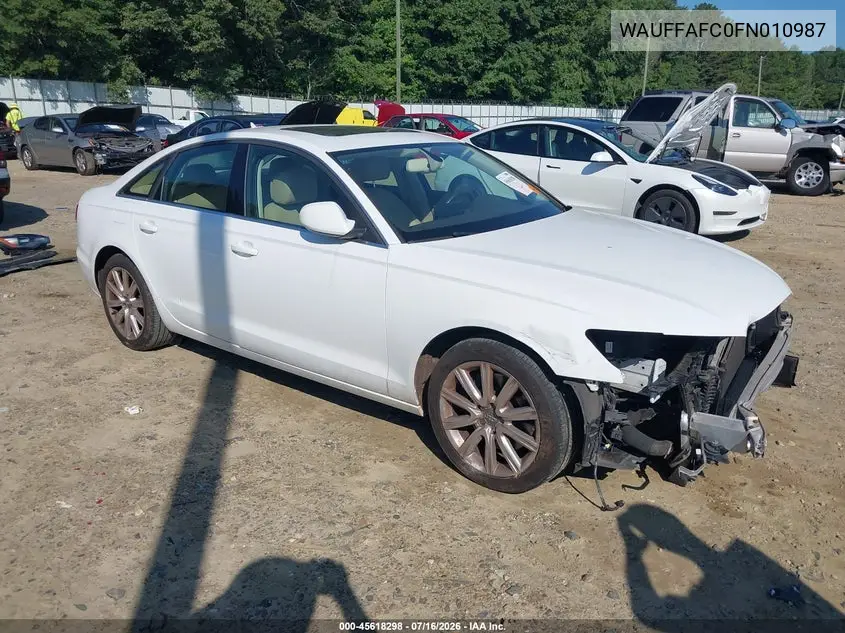 2015 Audi A6 2.0T Premium VIN: WAUFFAFC0FN010987 Lot: 45618298
