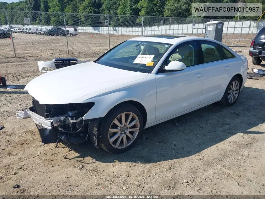 2015 Audi A6 2.0T Premium VIN: WAUFFAFC0FN010987 Lot: 45618298