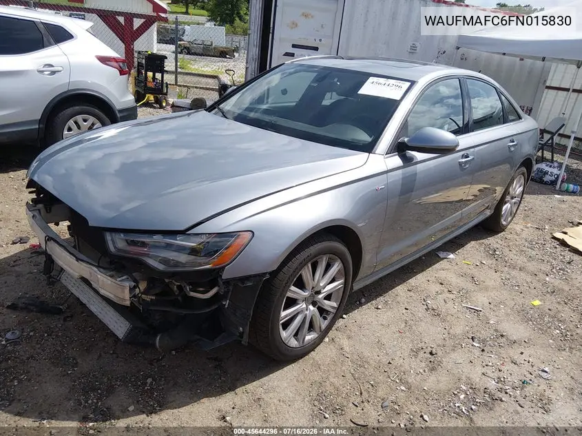 2015 Audi A6 3.0 Tdi Premium Plus VIN: WAUFMAFC6FN015830 Lot: 45644296