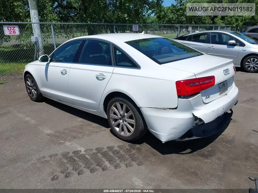 2015 Audi A6 2.0T Premium VIN: WAUGFAFC2FN019582 Lot: 45646237