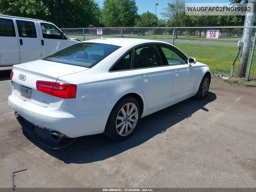2015 Audi A6 2.0T Premium VIN: WAUGFAFC2FN019582 Lot: 45646237