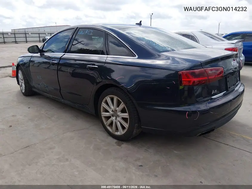2016 Audi A6 2.0T Premium Plus VIN: WAUGFAFC3GN014232 Lot: 45170408