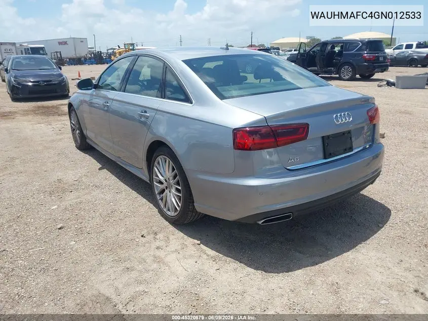 2016 Audi A6 3.0L Tdi Prestige VIN: WAUHMAFC4GN012533 Lot: 45320879