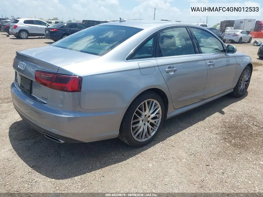 2016 Audi A6 3.0L Tdi Prestige VIN: WAUHMAFC4GN012533 Lot: 45320879