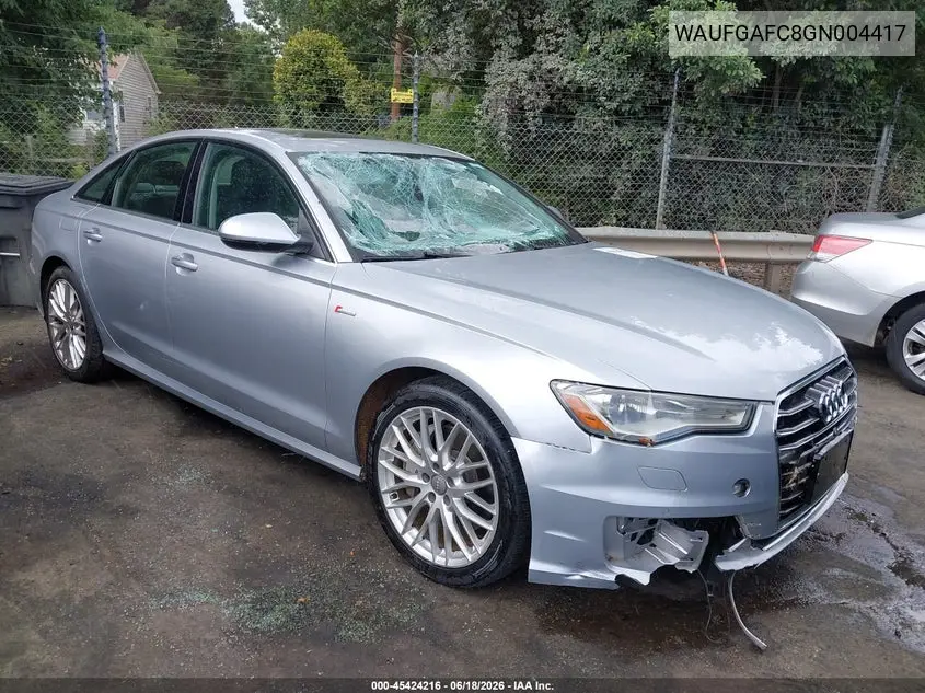 2016 Audi A6 3.0T Premium Plus VIN: WAUFGAFC8GN004417 Lot: 45424216