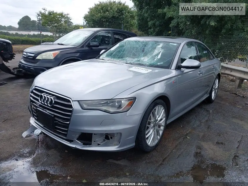 2016 Audi A6 3.0T Premium Plus VIN: WAUFGAFC8GN004417 Lot: 45424216