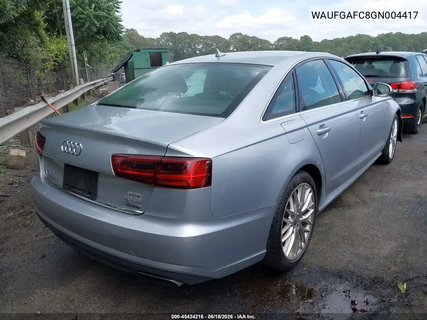 2016 Audi A6 3.0T Premium Plus VIN: WAUFGAFC8GN004417 Lot: 45424216