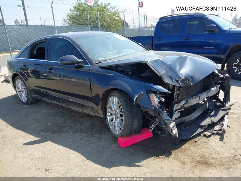 2016 Audi A6 2.0T Premium VIN: WAUCFAFC3GN111428 Lot: 45446143