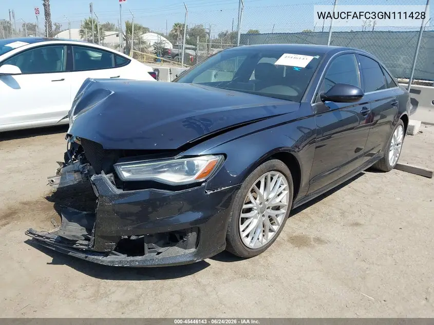 2016 Audi A6 2.0T Premium VIN: WAUCFAFC3GN111428 Lot: 45446143