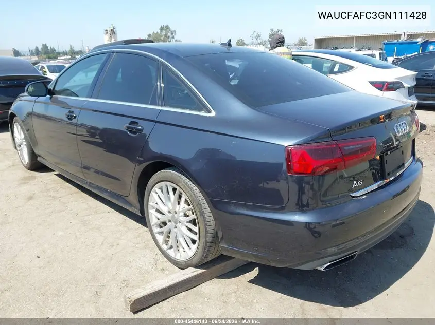 2016 Audi A6 2.0T Premium VIN: WAUCFAFC3GN111428 Lot: 45446143